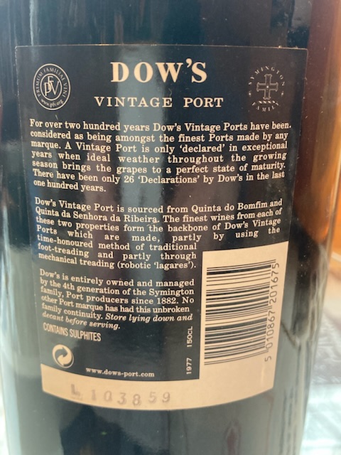 Back label