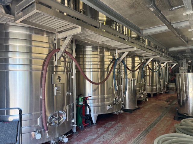 Stainless steel fermenting and storage tanks