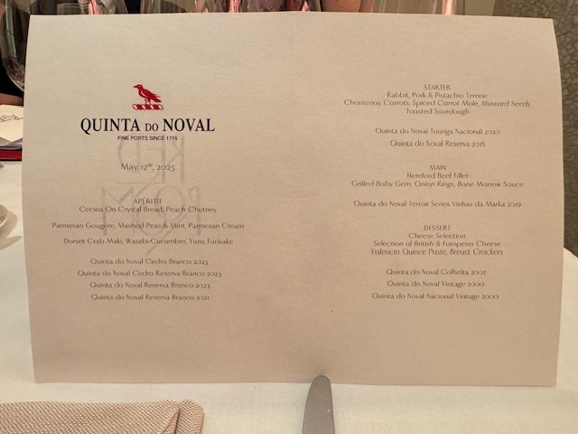 Lunch, with accompanying wines